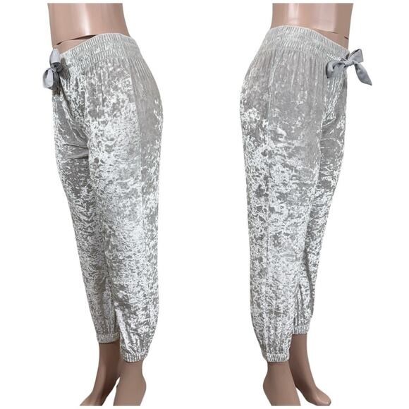 VICTORIA’S Secret Pearl Crushed Velvet Pajama Jogger Pant Size S $44 - Picture 3 of 10